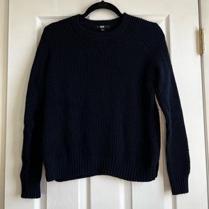 Navy Uniqlo Woven Sweater